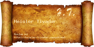Heisler Tivadar névjegykártya